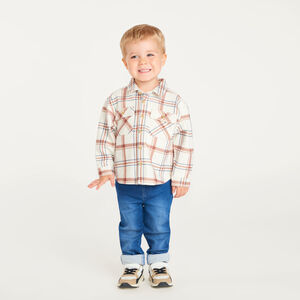 Camisa de cuadros para bebé niño de felpa. 