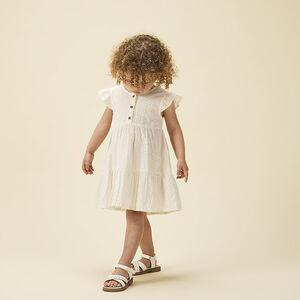 Vestido de manga corta con bordado inglés para bebé niña  Main Vestido de manga corta con bordado inglés para bebé niña