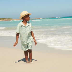 Conjunto de 2 piezas: camisa + bermuda de estilo hawaiano para niño 