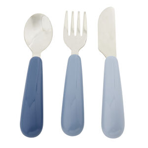 Set de 3 cubiertos Yummix de metal azul 