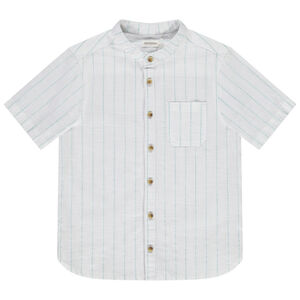 Camisa de rayas de manga corta con cuello mao para niño  Main Camisa de rayas de manga corta con cuello mao para niño