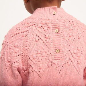 Vestido de manga larga de punto liso para bebé niña 