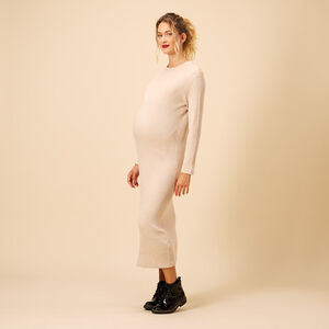 Robe larga de punto acanalado para mujer 