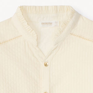Blusa de tela de sarga unicolor niña 
