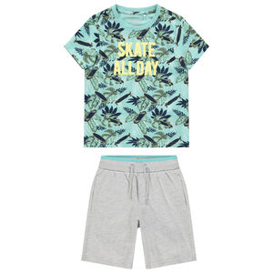 Conjunto camiseta estampado all-over y bermudas 