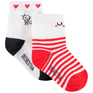 Pack de 2 pares de calcetines jacquard para niños 