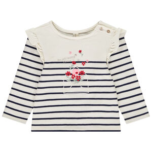 Camiseta de manga larga con estampado marinero para bebé niña 