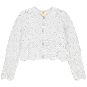 Chaqueta de punto calado y botones brillantes 