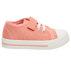 Zapatillas bajas de lona con cordones elásticos y velcro para bebé niña 