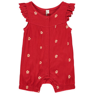 Pelele corto estampado flores para bebé niña 
