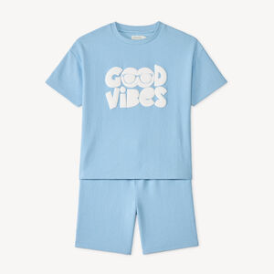Conjunto de 2 piezas camiseta + short con estampado en relieve para niño 