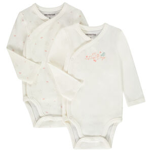 Pack de 2 bodies de manga larga Oiseau para bebé niña 