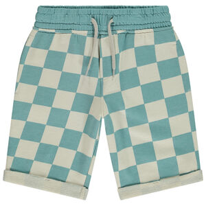 Bermudas de felpa estampado damero para niño 