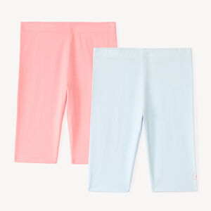 Lote de 2 pantalones cortos lisos para niña 