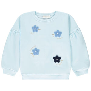 Sudadera de felpa oversize con flores en boucles para niña 