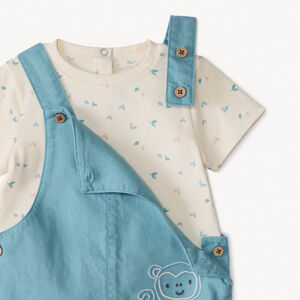 Ensemble t-shirt manches courtes + salopette pour bébé garçon 