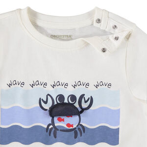 Camiseta de manga corta con solapa 3D divertida para bebé niño 