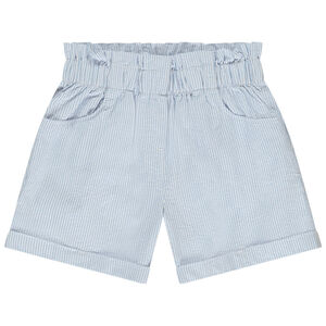 Short acampanado de seersucker a rayas para niña  Main Short acampanado de seersucker a rayas para niña