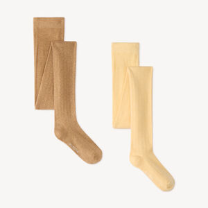 Lot de 2 collants épais fille à effet brillant 