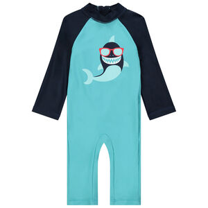 Traje natación anti-uv +50 estampado tiburón 