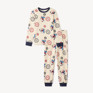 Conjunto de pijama de 2 piezas largas para niño, con estampado de Spider-Man Marvel 