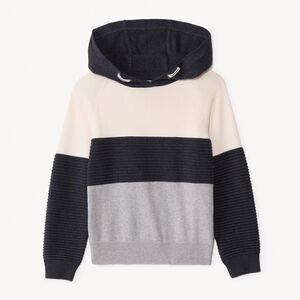 Pull manches longues à capuche effet colorblock pour garçon   Main Pull manches longues à capuche effet colorblock pour garçon