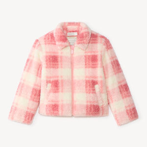 Chaqueta de niña de sherpa a cuadros 