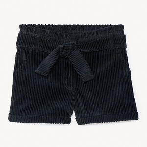 Short en velours côtelé + ceinture à nouer pour fille 
