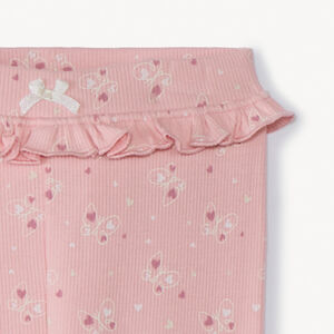 Calzoncillo largo de punto acanalado con estampado fantasía para bebé niña 