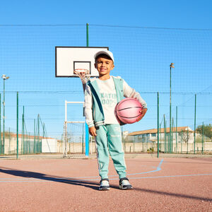 Chaqueta teddy con capucha y estampado 3D para niño 