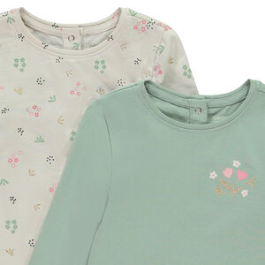 Pack de 2 camisetas de manga larga con motivo fantasía para bebé niña  Main Pack de 2 camisetas de manga larga con motivo fantasía para bebé niña