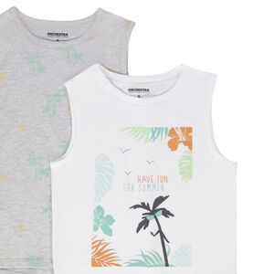 Lote de 5 camisetas sin mangas de jersey con estampado fantasía para niño 