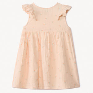Conjunto vestido + bloomer + diadema estampados para bebé niña 