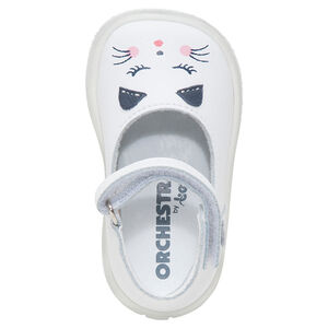 Zapatos de cuero con tira de velcro y estampado de gato  Main Zapatos de cuero con tira de velcro y estampado de gato
