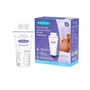 Lote de 50 bolsas de conservación de leche materna 180 ml 