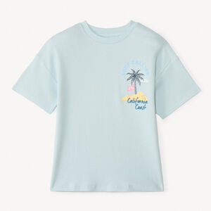 Camiseta de manga corta de piqué con estampado divertido para niño 
