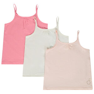 Pack de 3 camisetas sin mangas lisas para bebé niña 