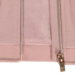 Chaleco de felpa con mangas largas y bolsillos en forma de corazón para bebé niña 