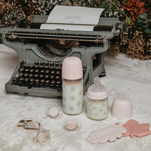 Chupete con tetina fisiológica silicona SX PRO Poem 0-6M rosa 