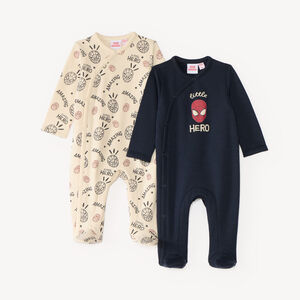 Lote de 2 pijamas para bebé niño en sherpa con estampado de Spider-Man Marvel (Acabados diferentes según la edad) 
