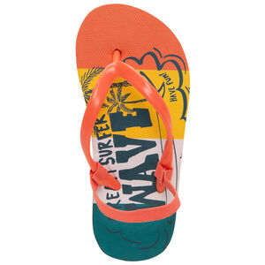 Chanclas naranjas flúor con mensaje print wave para niño 