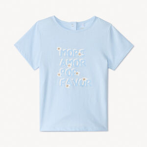 Camiseta de manga corta lisa con estampado para bebé niña 