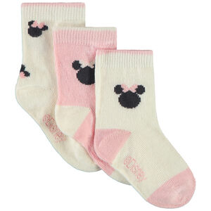 Pack de 3 pares de calcetines Minnie Disney para bebé niña 