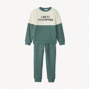 Ensemble sweat à broderie fantaisie et jogging pour garçon   Main Ensemble sweat à broderie fantaisie et jogging pour garçon