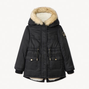 Parka impermeable forrada con capucha y efecto de piel de pelo para niña  Main Parka impermeable forrada con capucha y efecto de piel de pelo para niña