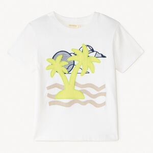 Camiseta de manga corta con bordado de palmera divertida para niño 