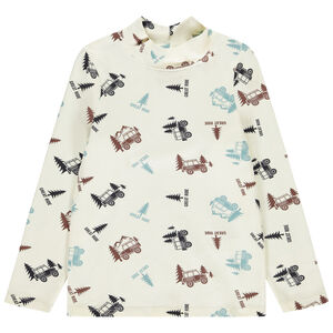 Camiseta interior estampada pick-up fantasía + cuello chimenea para niño 