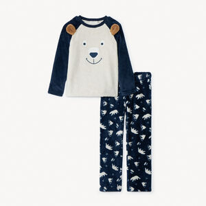 Set pyjama ludique ours en sherpa pour garçon 