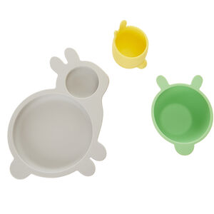 Set de comida de silicona Beige 