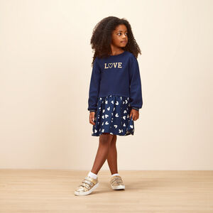 Vestido combinación materiales 